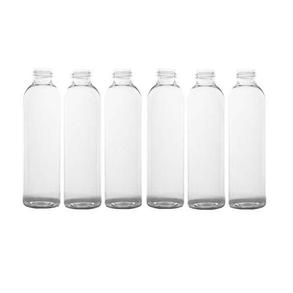 Plastic Empty Bottles - 8 oz. Travel Containers Clear PET Plastic Bullet Round Bottles with Flip Cap (50 Pack) Ex. Shampoo, lotion, soap, etc..