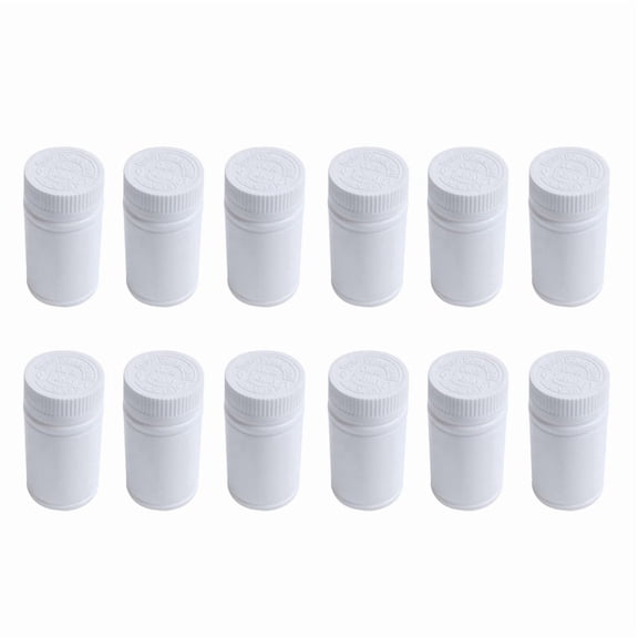 Plastic Empty Medicine Bottles Pill Tablet Container Holder 12pcs White