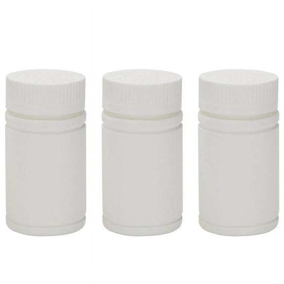 Plastic Empty Medicine Bottles Pill Tablet Container Holder 3pcs White
