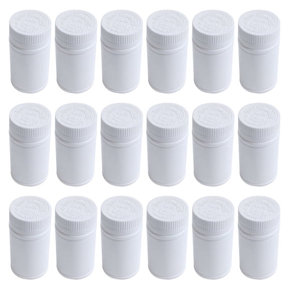 Plastic Empty Medicine Bottles Pill Tablet Container Holder 9Pcs White,9 x Medicine Bottle,White