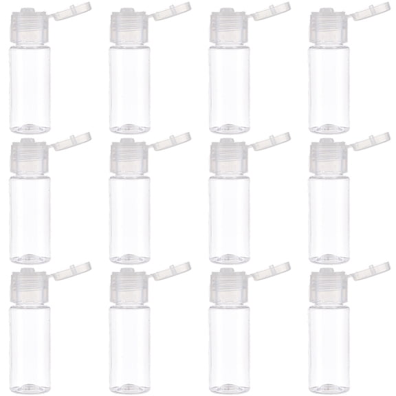 Plastic Empty Refillable Flip Cap Bottles Column Clear 2.2x6.6cm Capacity: 15ml(0.51fl. oz)