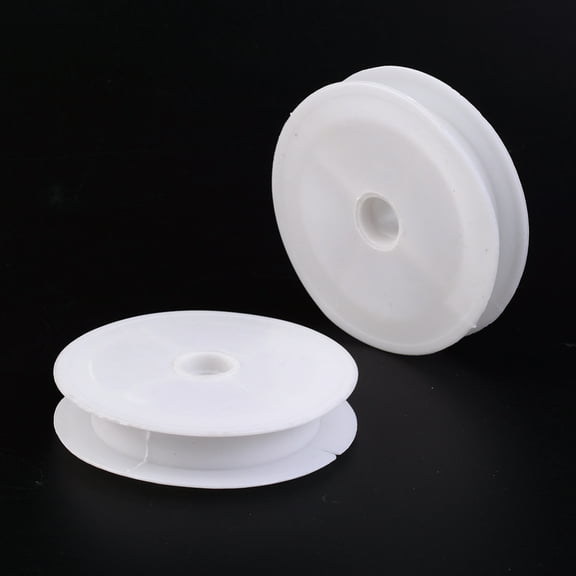 Plastic Empty Spools for Wire Thread Bobbins White 8.2x1.5cm