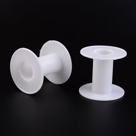 Plastic Empty Spools for Wire Thread Bobbins White Bobbin: 28x58mm Backplane: 64x2.5mm Hole: 25.5mm