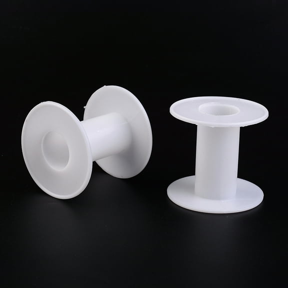 Plastic Empty Spools for Wire Thread Bobbins White Bobbin: 28x58mm Backplane: 65x60x2.5mm Hole: 25.5mm