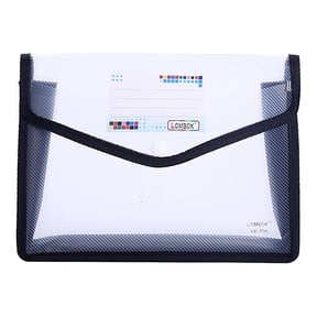Plastic Envelope Folders Black, 1-Pack 13"x10" Expandable Files, Translucent Document Wallets for Home Office Receipt Organization, MELF