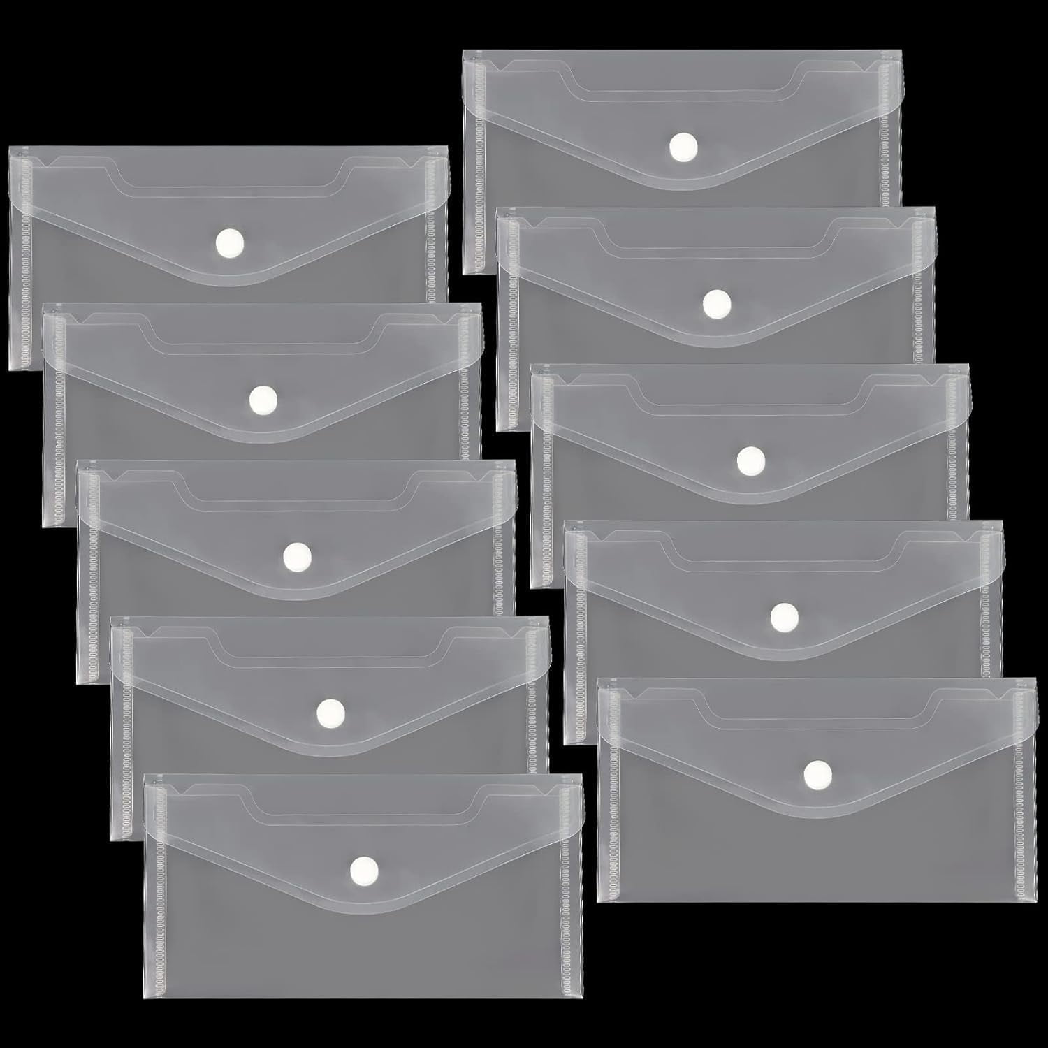 YESSART 9x7 Clear Plastic Envelopes Hook Loop Closure Receipt Stickers - View #8