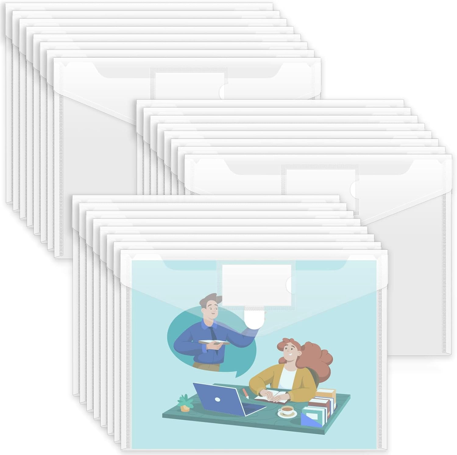 Plastic Envelopes File Folders, Clear Folder for Document US Letter A4 ...