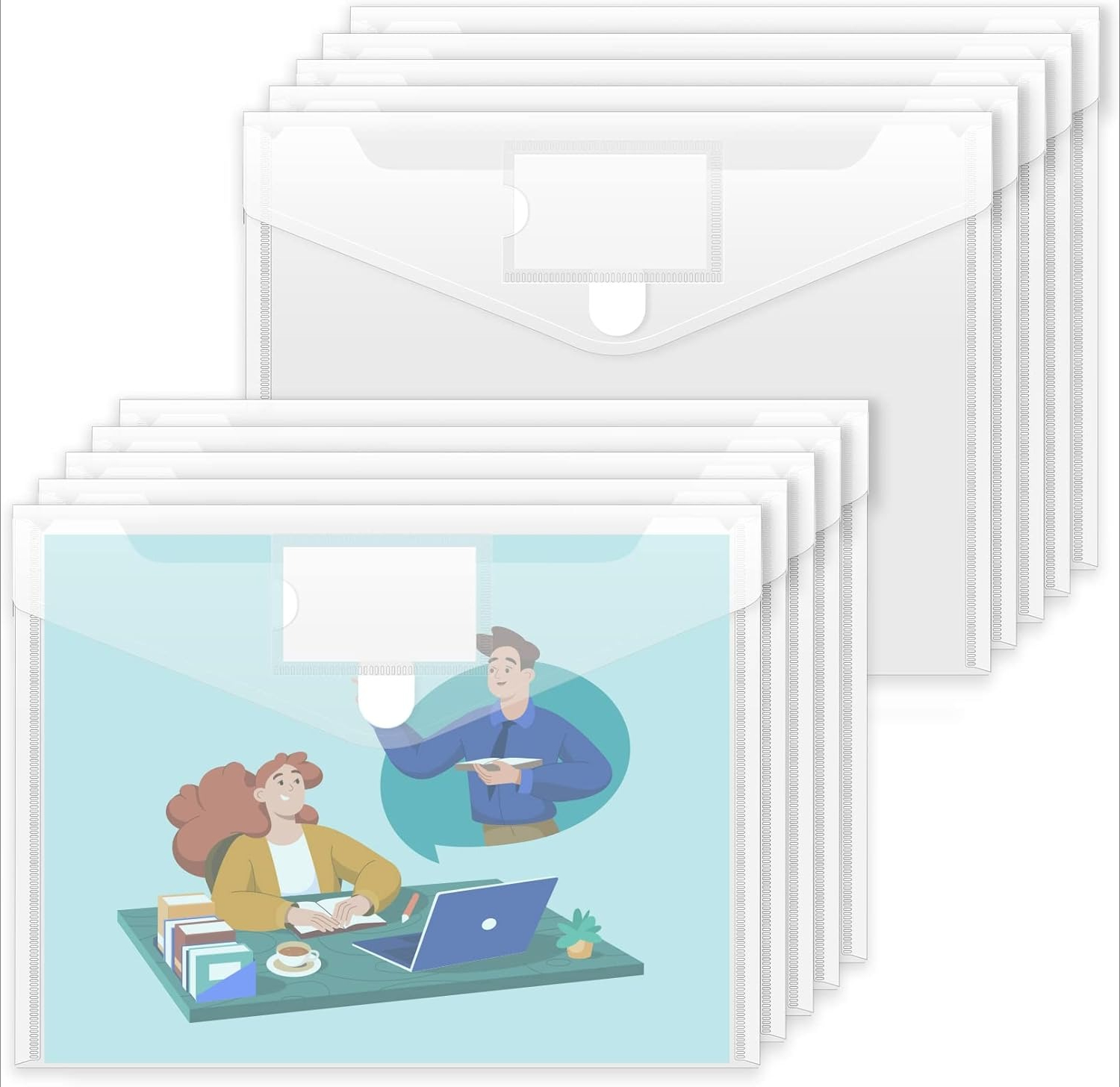 Plastic Envelopes File Folders, Clear Folder for Document US Letter A4 ...