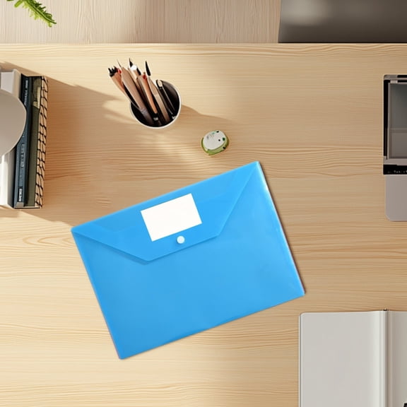Plastic Envelopes with Snap Closure, Paper Storage Large Folder Clear Plastic Snap Button Envelopes Transparent Envelopes with Snap Closure Expandable Bill Receipt File Folder,Classroom Must Haves