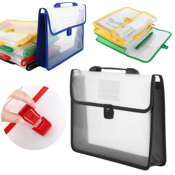 Plastic Envelopes with Buckle, Transparent Expandable A4/Letter Size, Sturdy PP Document Organizer For School Home Office, 13"×9.4" 1 Pack,Black