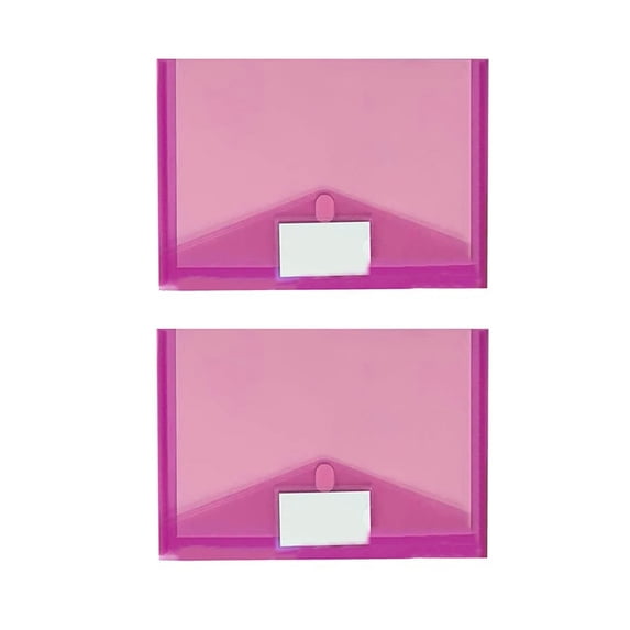 Plastic Envelopes with Snap Closure 2 Pack,A4 Letter Poly Folders with Label Pocket for Office Forms