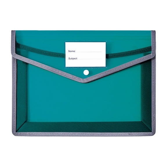 Plastic Expandable File Folder,Transparent File Organizer with Label Pocket and Snap Closure,Envelopes File Pockets,Water-Proof Document Storage Bag,No Dividers Expanding File Folder Organizer,Green1