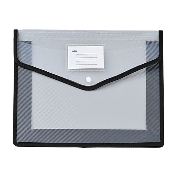 Plastic Expandable File Organizer Folder(No Divider),1Pc Waterproof Transparent Document Holder Storage for Receipt,Paper,Bill,Taxes,Letter,A4 Size for Office Home,13''x9.84''(Black)