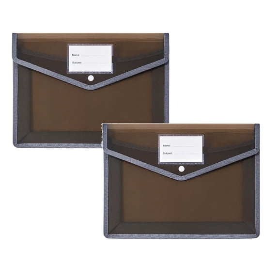 Plastic Expandable File Organizer Folder, Transparent A4 Document Holder for Receipts, Bills, Letters, Home Office School Storage, Easy to Label File Folder,2pc