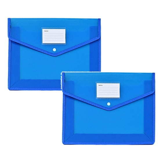 Plastic Expandable File Organizer Folder, Transparent A4 Document Holder for Receipts, Bills, Letters, Home Office School Storage, Easy to Label File Folder,2pc