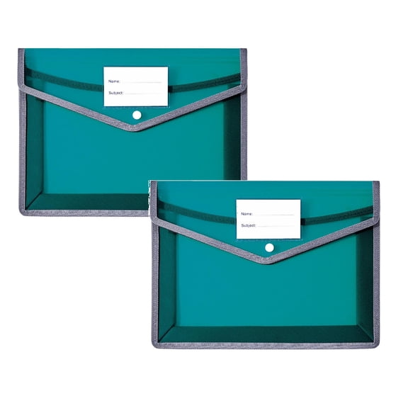 Plastic Expandable File Organizer Folder, Transparent A4 Document Holder for Receipts, Bills, Letters, Home Office School Storage, Easy to Label File Folder,2pc