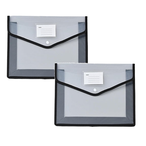 Plastic Expandable File Organizer Folder, Transparent A4 Document Holder for Receipts, Bills, Letters, Home Office School Storage, Easy to Label File Folder,2pc