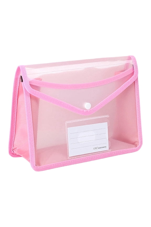 Plastic Expanding File Folder, Envelope Folders for Documents,Waterproof Transparent File Pouch with Snap Closure & Label Pocket Assorted Colors for School Office Organization