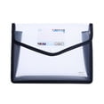 thumbnail image 1 of Plastic Expanding File Folder, Expanding File Wallet Organizer, Folders for Documents with Snap Closure and Pocket, A5 Size Waterproof Transparent Pouch, Large Capacity, White, 1 of 7
