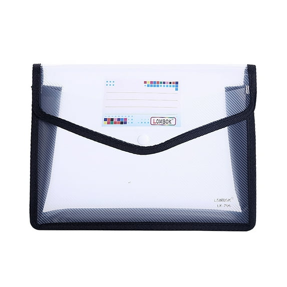 Plastic Expanding File Folder, Expanding File Wallet Organizer, Folders for Documents with Snap Closure and Pocket, A5 Size Waterproof Transparent Pouch, Large Capacity, White