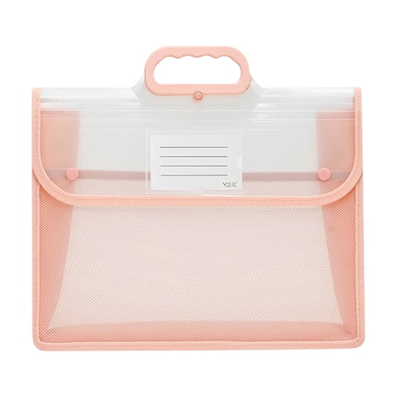 Plastic Expanding File Folder with Handle,Clear Envelopes with Snap Closure,No Dividers,Large Capacity,Document Organizer for Bills and Taxes,File Organizer for Standard Letter Size Paper(Pink1)