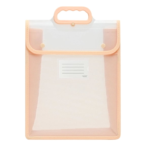 Plastic Expanding File Folder with Handle, Portable Transparent Document Organizer, Briefcase-Style Accordion Case, Mesh Pocket, Heavy Duty Portable File Box for Home, Office, 1 Pcs, 10.23x12.99"