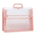 thumbnail image 1 of Plastic Expanding File Folder with Handle,Portable Transparent Document Organizer for Letter,Envelope Document Folder with Snap Closure,Water-Proof File Wallet Organizer Box for Office Home,Pink, 1 of 8