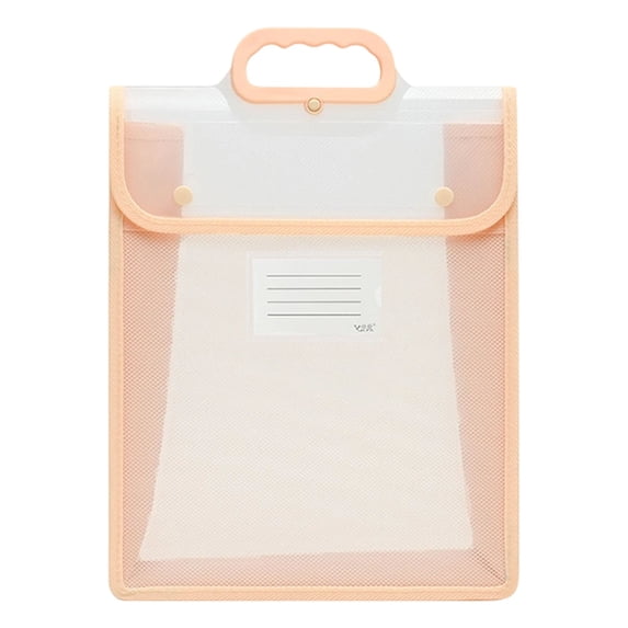 Plastic Expanding File Folder with Handle,Vertical Expanding Folder,Water-Proof File Folder Envelopes,Document Organizer Bag with Snap Closure,Transparent File Folder Organizer for Office,Orange