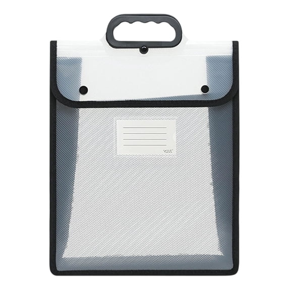 Plastic Expanding File Folder with Handle,Vertical Expanding Folder,Water-Proof File Folder Envelopes,Document Organizer Bag with Snap Closure,Transparent File Folder Organizer for Office,Black
