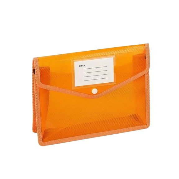 Plastic Expanding File Folder Plastic File Folder with Snap Closure Large Capacity Transparent Envelopes No Dividers for Letter A4 Size School Office Home Hospital Use,Orange