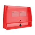 thumbnail image 1 of Plastic Expanding File Folder,Transparent File Wallet Document Organizer with Snap Closure & Label Pocket,Water-Proof Expanding Envelope File Folders,Accordion File Pouch for Home Office,Red, 1 of 8