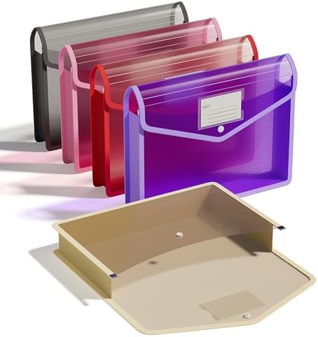 Plastic Expanding File Folder, Transparent envelopes with Snap Closure ...