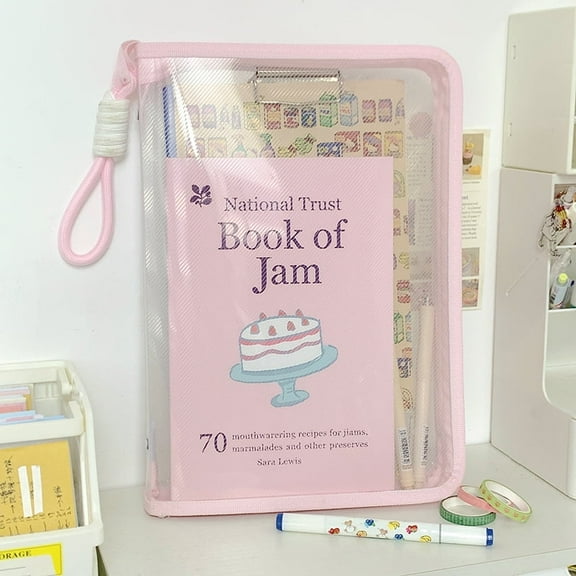 Plastic Expanding File Folder, Transparent envelopes with  Closure, No Dividers, Large Capacity, Fit Letter/A4 Size