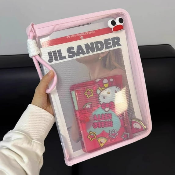 Plastic Expanding File Folder, Transparent envelopes with Closure, No Dividers, Large Capacity, Fit Letter/A4 Size