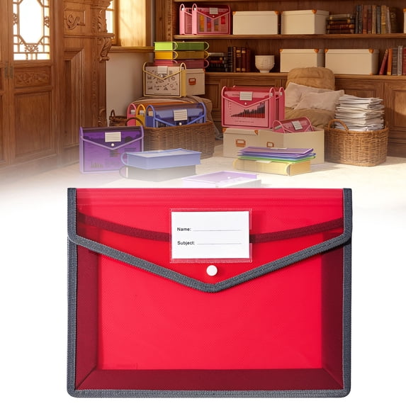 Plastic Expanding File Folder, Transparent envelopes with Snap Closure, #F