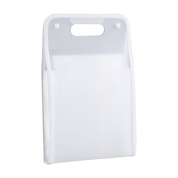 Plastic Expanding File Folder with Handle - 13 Pockets Large Capacity Document Organizer for Bills & Papers, 14.17x9.45in