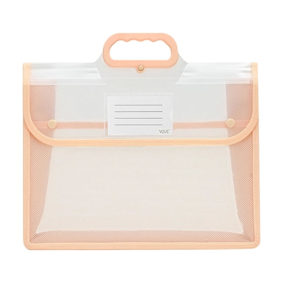 Plastic Expanding File Folder with Handle, Ongmies Portable Transparent Document Organizer, Mesh Pocket, Large Waterproof File Wallet Organizer Box