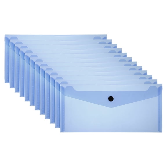 Plastic Expanding File Folders, 12 Pack A6 File Folder with Snap Closure, Blue