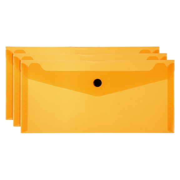 Plastic Expanding File Folders, 3 Pack A6 File Folder with Snap Closure, Orange