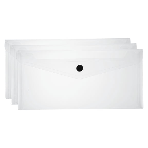 Plastic Expanding File Folders, 3 Pack A6 File Folder with Snap Closure, White