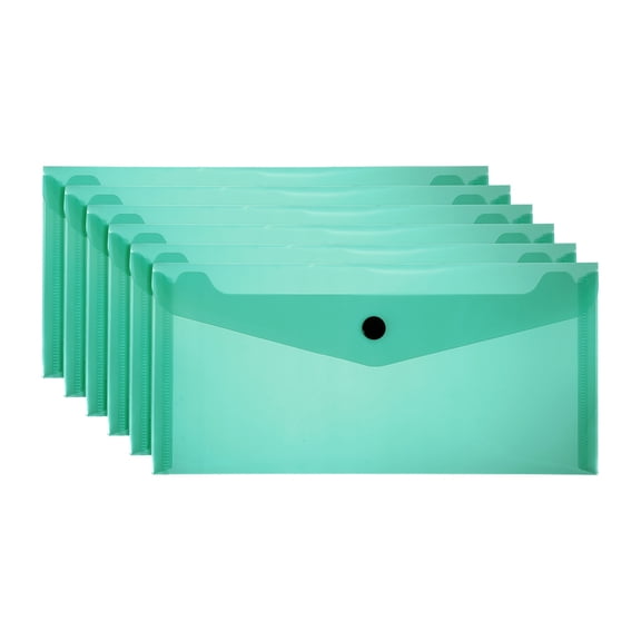 Plastic Expanding File Folders, 6 Pack A6 File Folder with Snap Closure, Green