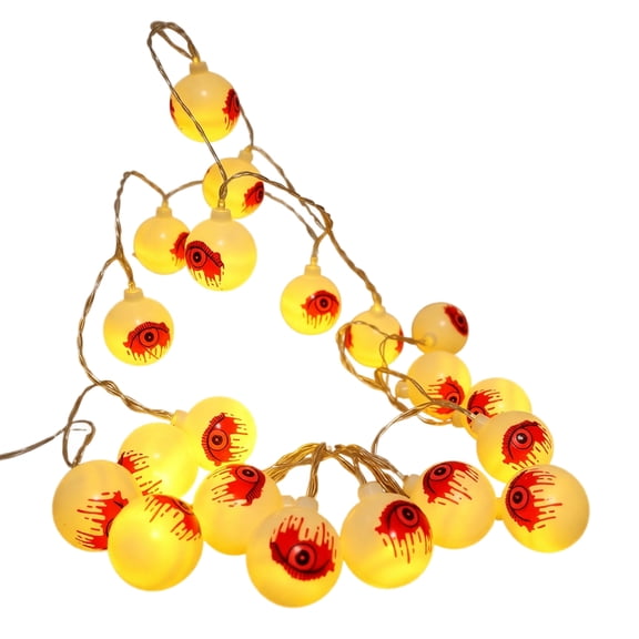 Plastic Eyeball String Lights, 5 ft 10 LED Bulbs Steady On Halloween Decorations Ghost Eye Lights, Spooky Halloween Decor for Haunted House Yard and Halloween Party Scenes (5 ft)