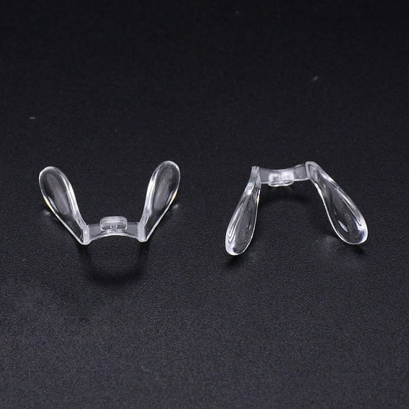 Plastic Eyeglass Nose Pads U-shape for Glasses Accessories Clear 21x27x9.5mm Hole: 1mm