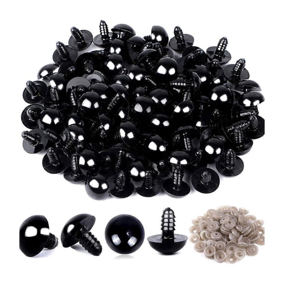 Pcs Plastic Doll Eyes With Washers 6-14mm Black Safety Eyes For Puppet Plush Animal Handmade Craft Replacement