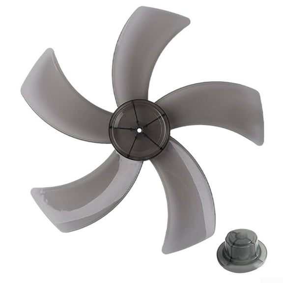 Plastic Fan Blade Replacement Leaves With Cover For Household Standing Pedestal Fan Table Fanner Accessories White 12 Inch 5leaves With Nut Cover For Pedestal