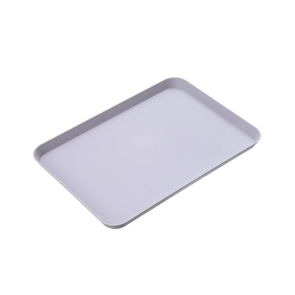 Plastic Fast Food Serving Tray, Lightweight Rectangular Food Tray for Kitchen, Cafeteria, and Indoor Dining, Small Blue