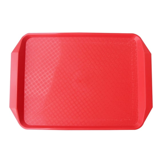 Plastic Fast Food Tray, 16.9In X 11.8In Restaurant Serving Trays with Handles, Rectangular Cafeteria Tray for Coffee, Parties, Lunch Table, Kitchen, Non Skid