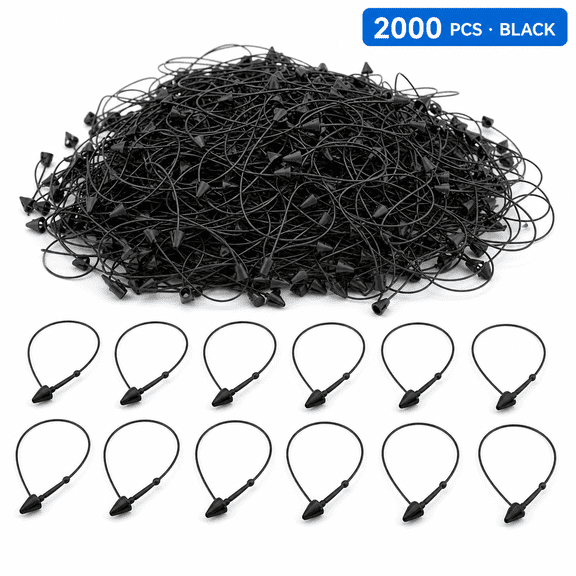 Plastic Fastener Hang Tag: 2000pcs,Black, Snap Lock Pin Security Loop, Pin Safety Ring – for Retail Store, Clothing Accessory Price Pins