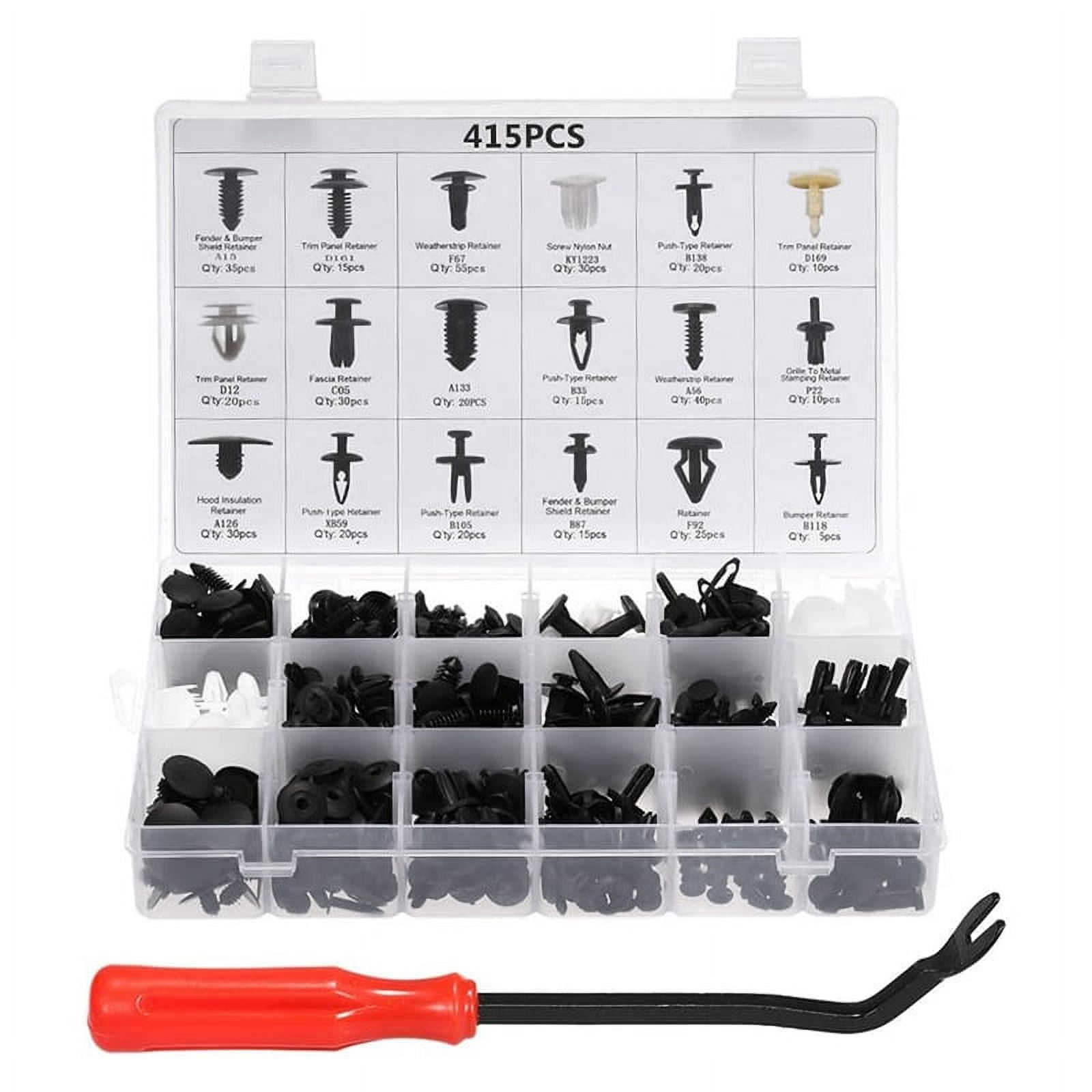 Plastic Fasteners Kit,Car Retainer Clips \u0026 Plastic Fasteners Kit Auto Fastener Clips with Clips Removal Tool 415PCS