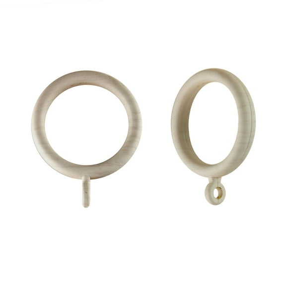 Plastic Faux Wood Rings 1-3/8 inch ID (set of 10) - Pearl White